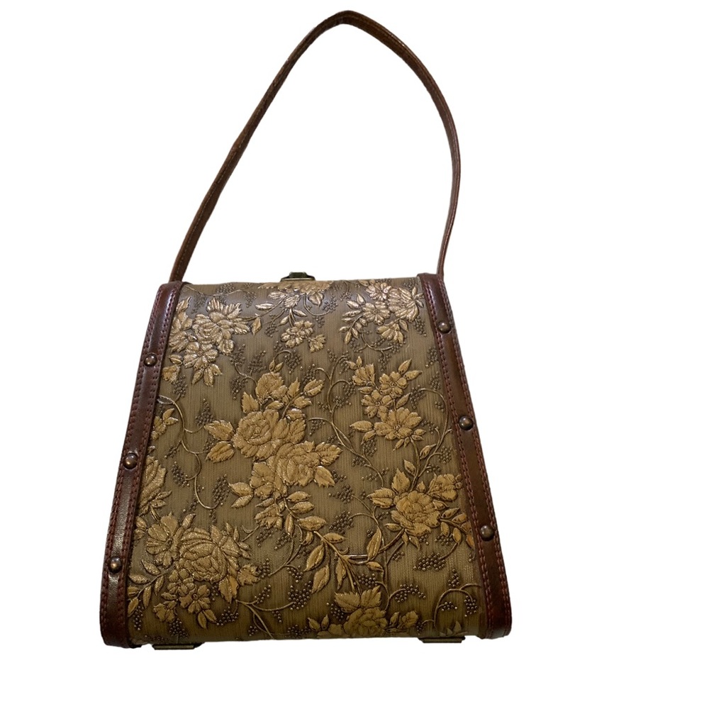 Vintage 1960s Hard Case Leather tooled purse